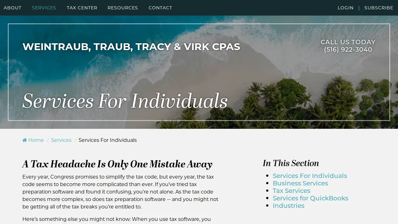 Weintraub, Traub, Tracy & Virk CPAs LLP page