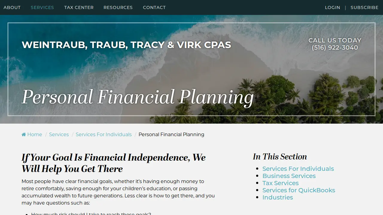 Weintraub, Traub, Tracy & Virk CPAs LLP page
