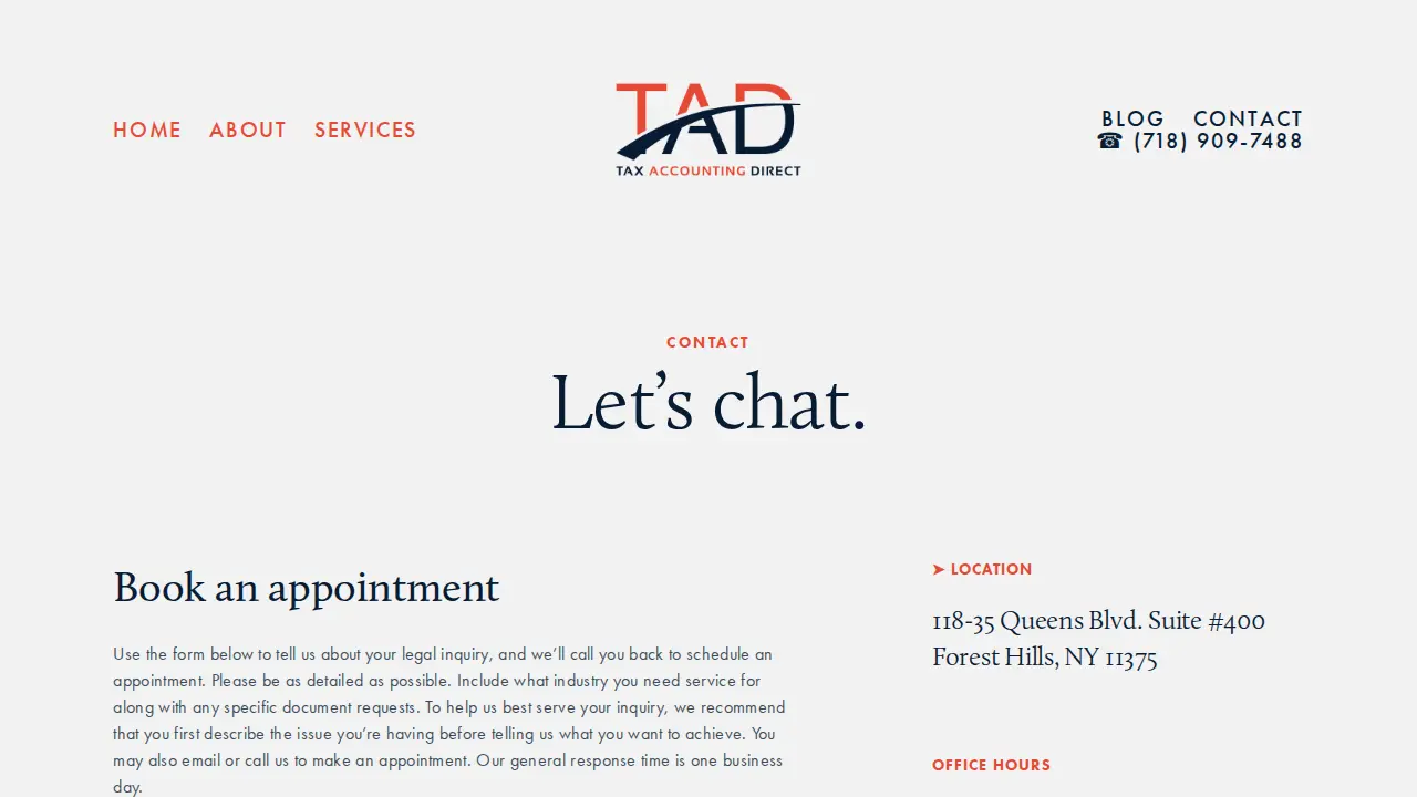 Tax Accounting Direct Corp. page