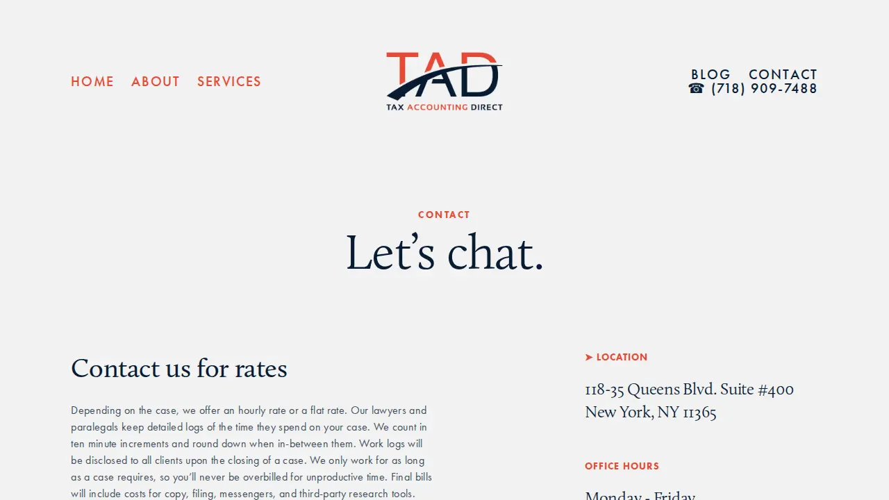 Tax Accounting Direct Corp. page