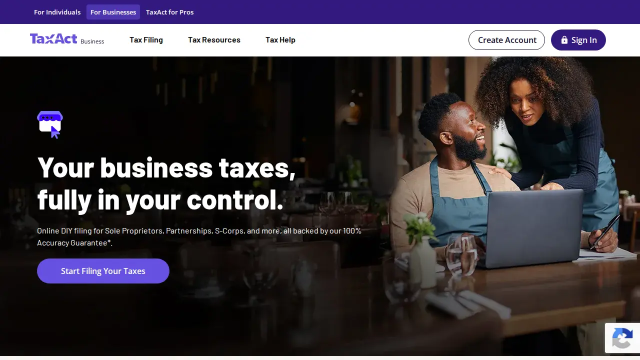 TaxAct page
