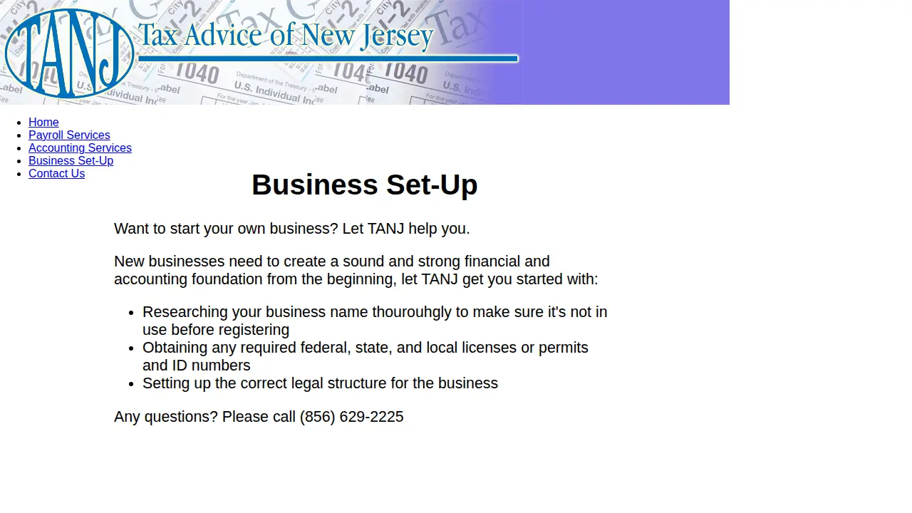 Tax Advice of New Jersey page