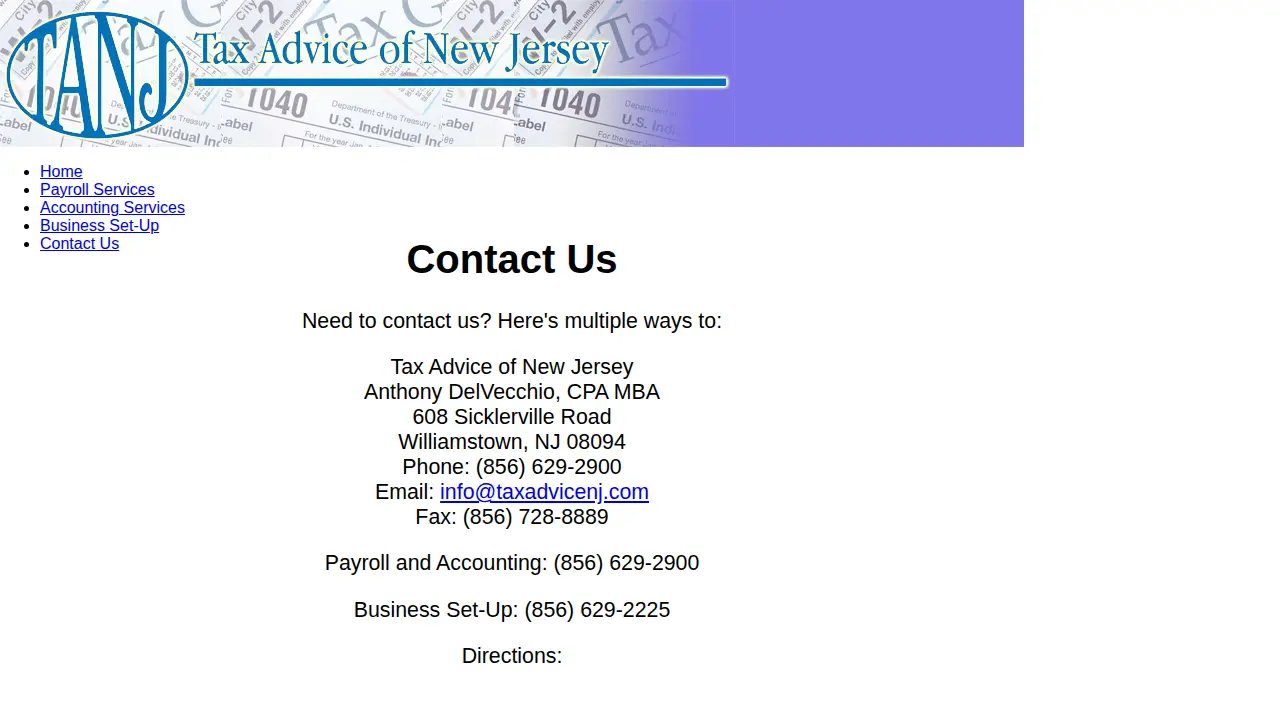 Tax Advice of New Jersey page