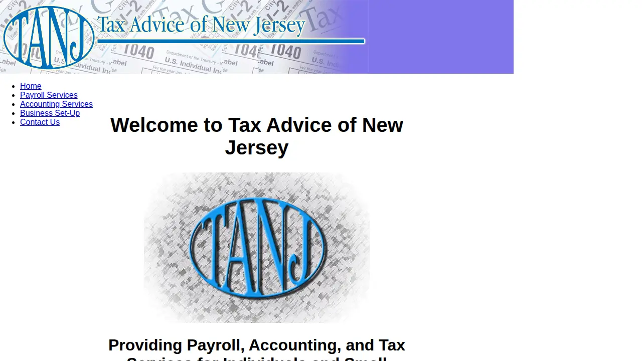 Tax Advice of New Jersey page