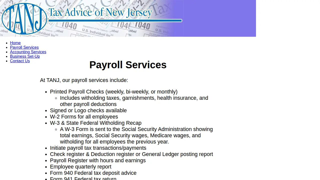 Tax Advice of New Jersey page