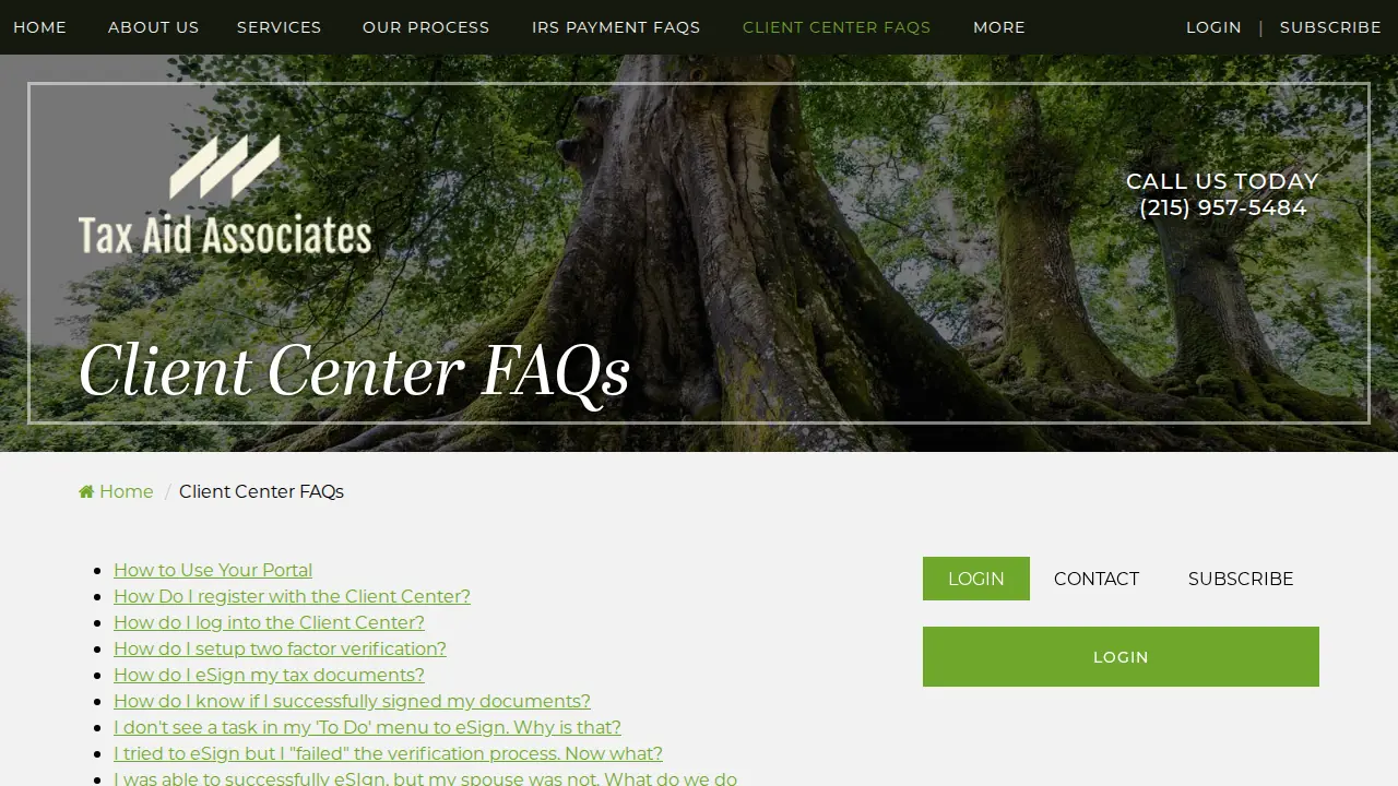 Tax Aid Associates page