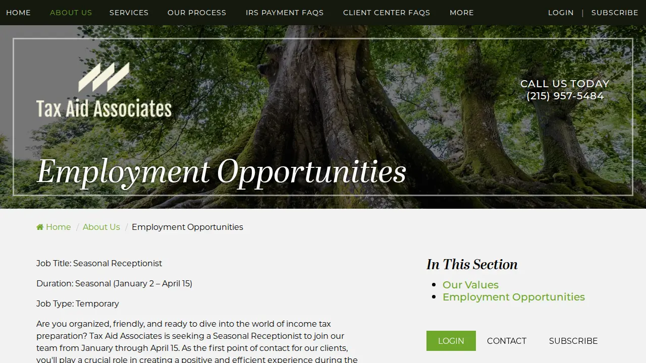Tax Aid Associates page