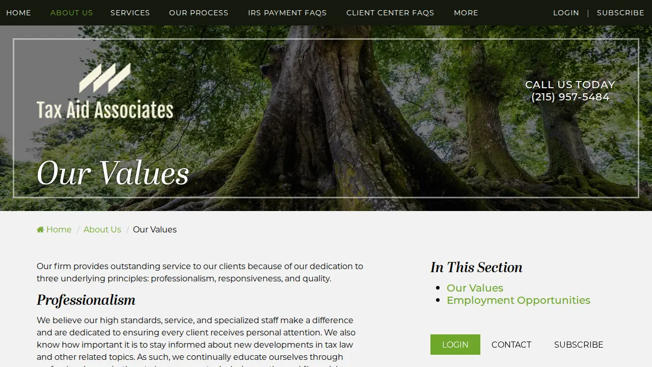 Tax Aid Associates page