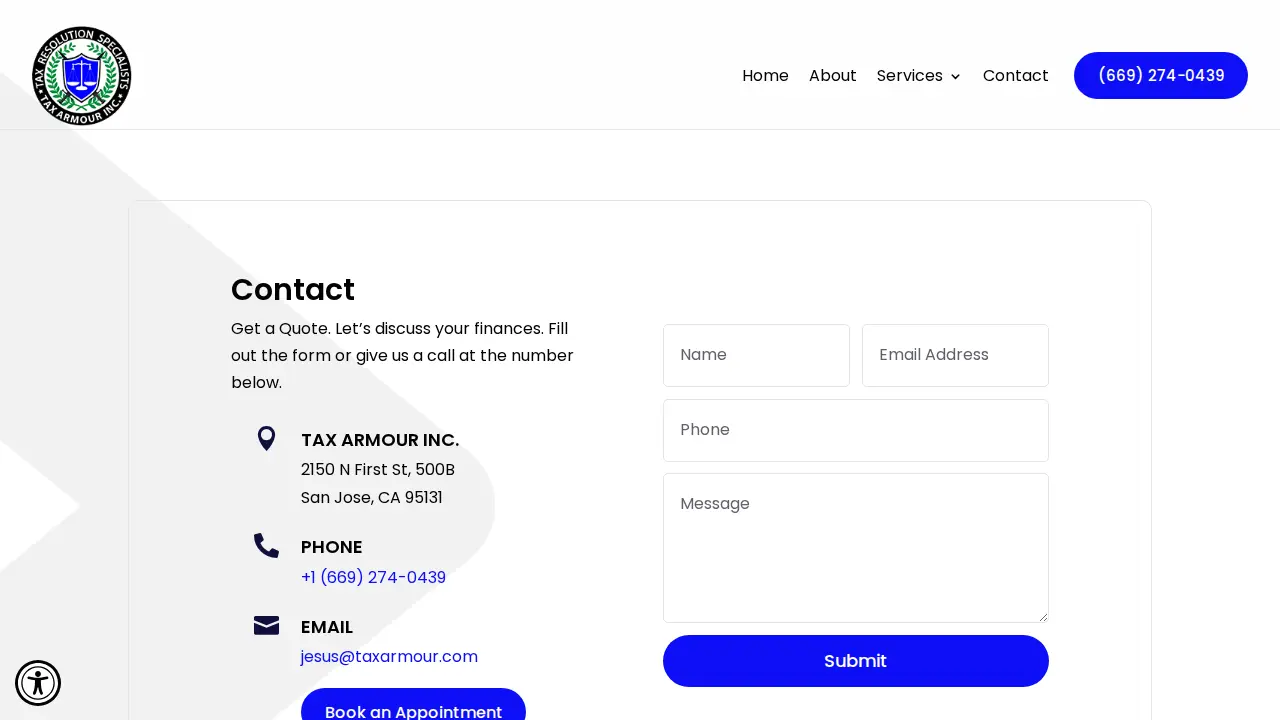 Tax Armour Inc. page