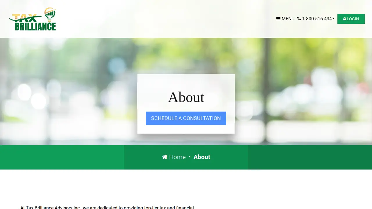 Tax Brilliance Advisors page