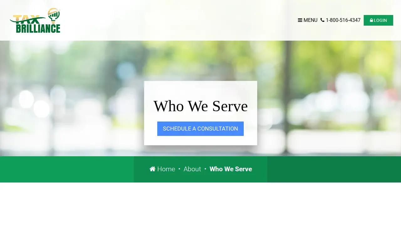Tax Brilliance Advisors page