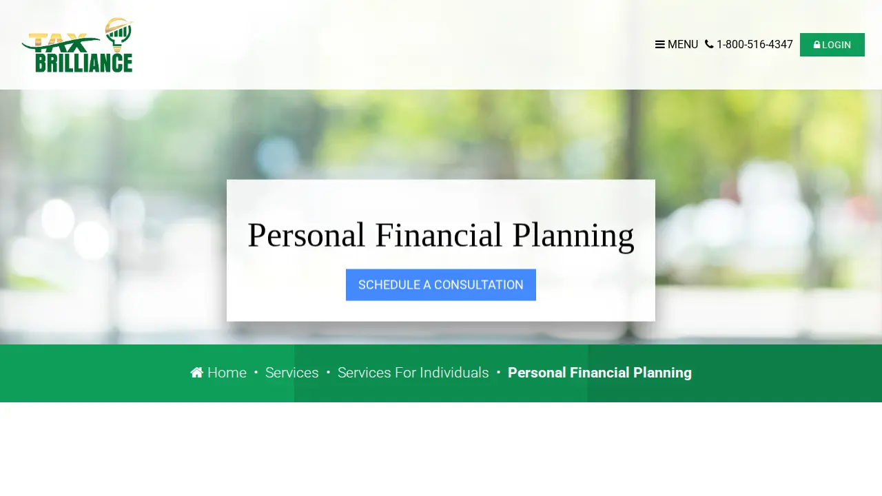 Tax Brilliance Advisors page