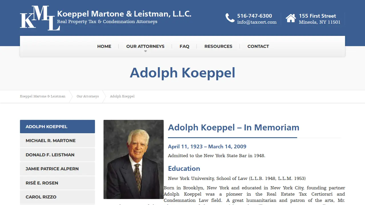 Koeppel Martone Leistman, LLP page
