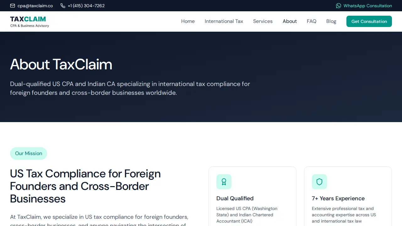 TaxClaim page