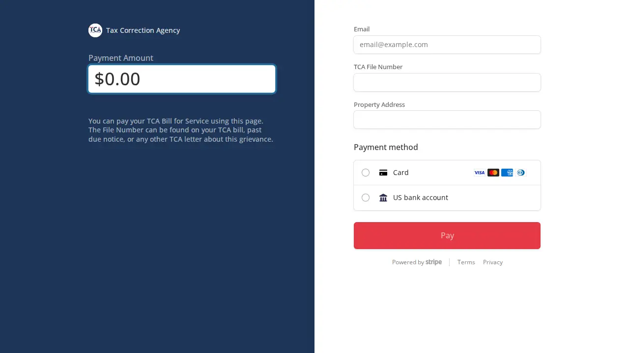 Tax Correction Agency page