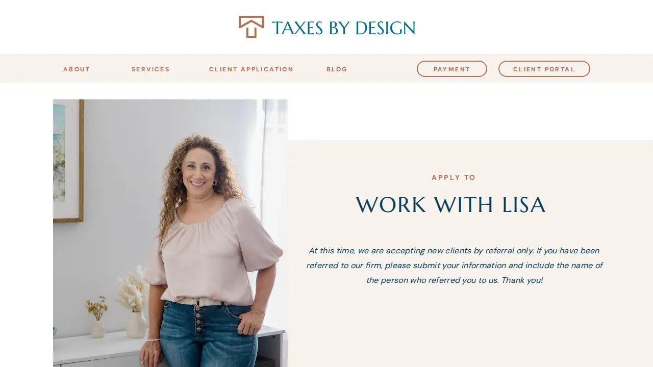 Lisa C Silva, CPA - Taxes By Design page