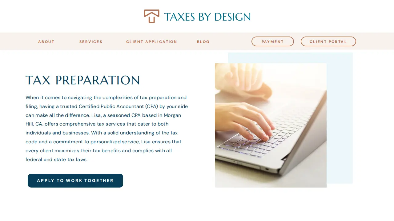 Lisa C Silva, CPA - Taxes By Design page