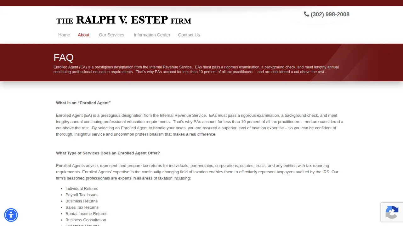The Ralph V. Estep Firm page