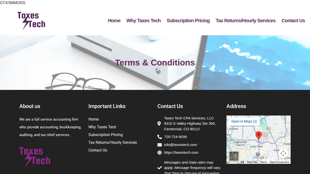 TaxesTech CPA Services and Online CPA page