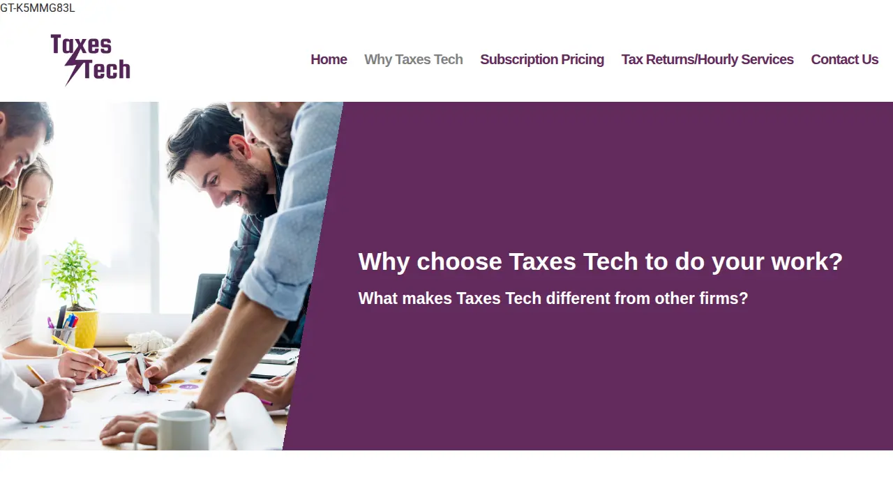 TaxesTech CPA Services and Online CPA page