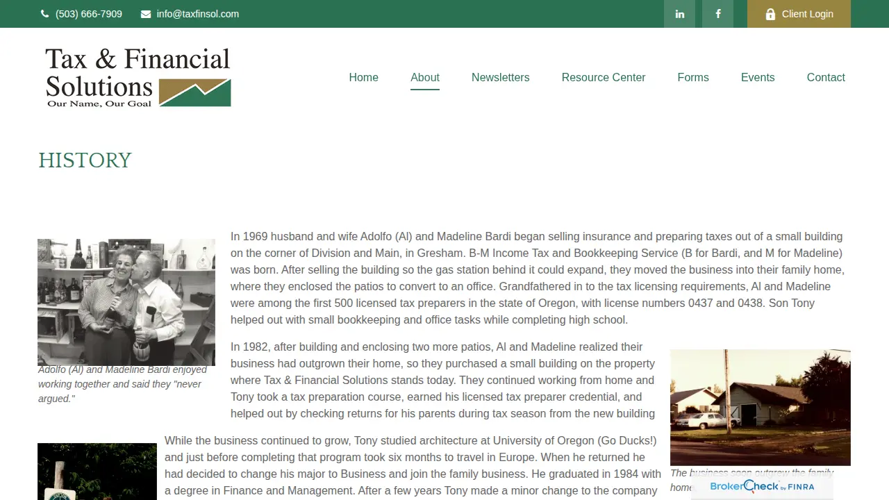 Tax & Financial Solutions Inc page