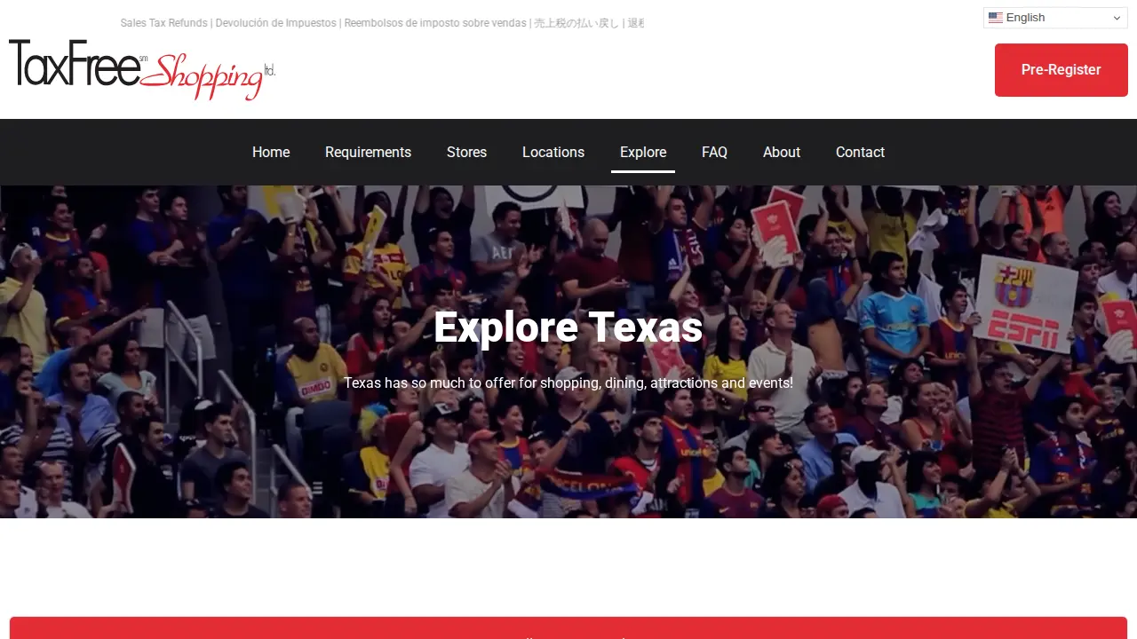 TaxFree Shopping page