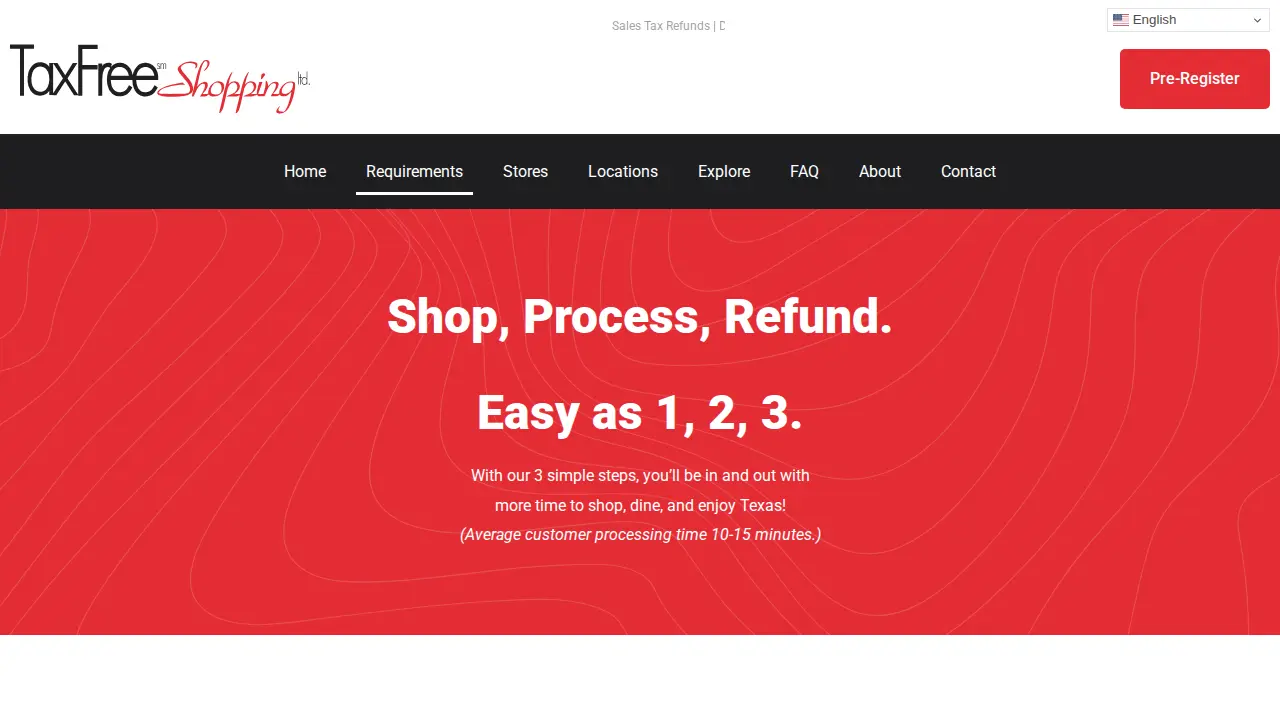 TaxFree Shopping page