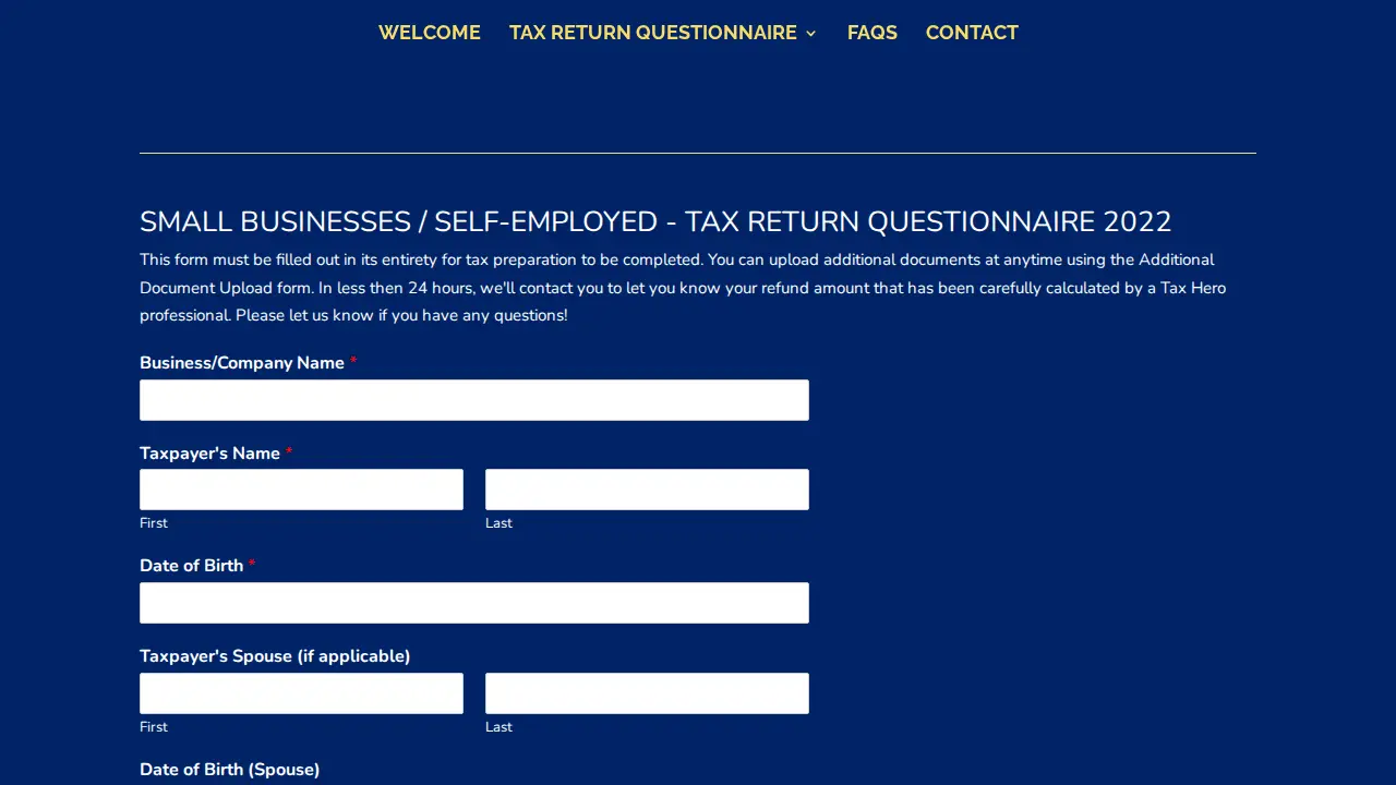 Tax Hero Business Services LLC page