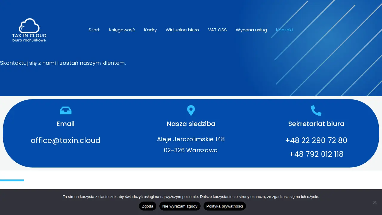TAX IN CLOUD Biuro Rachunkowe Warszawa page