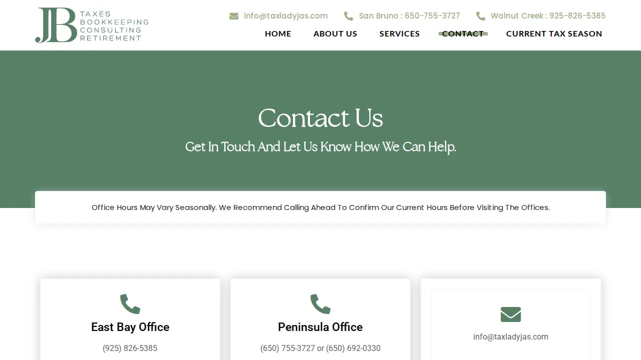 JB Bookkeeping & Taxes page