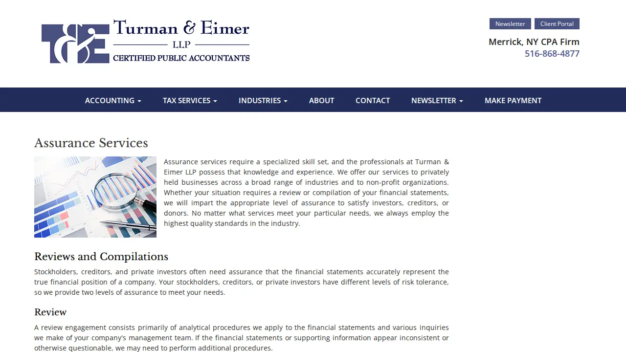 Turman & Eimer, LLP , Certified Public Accountants page
