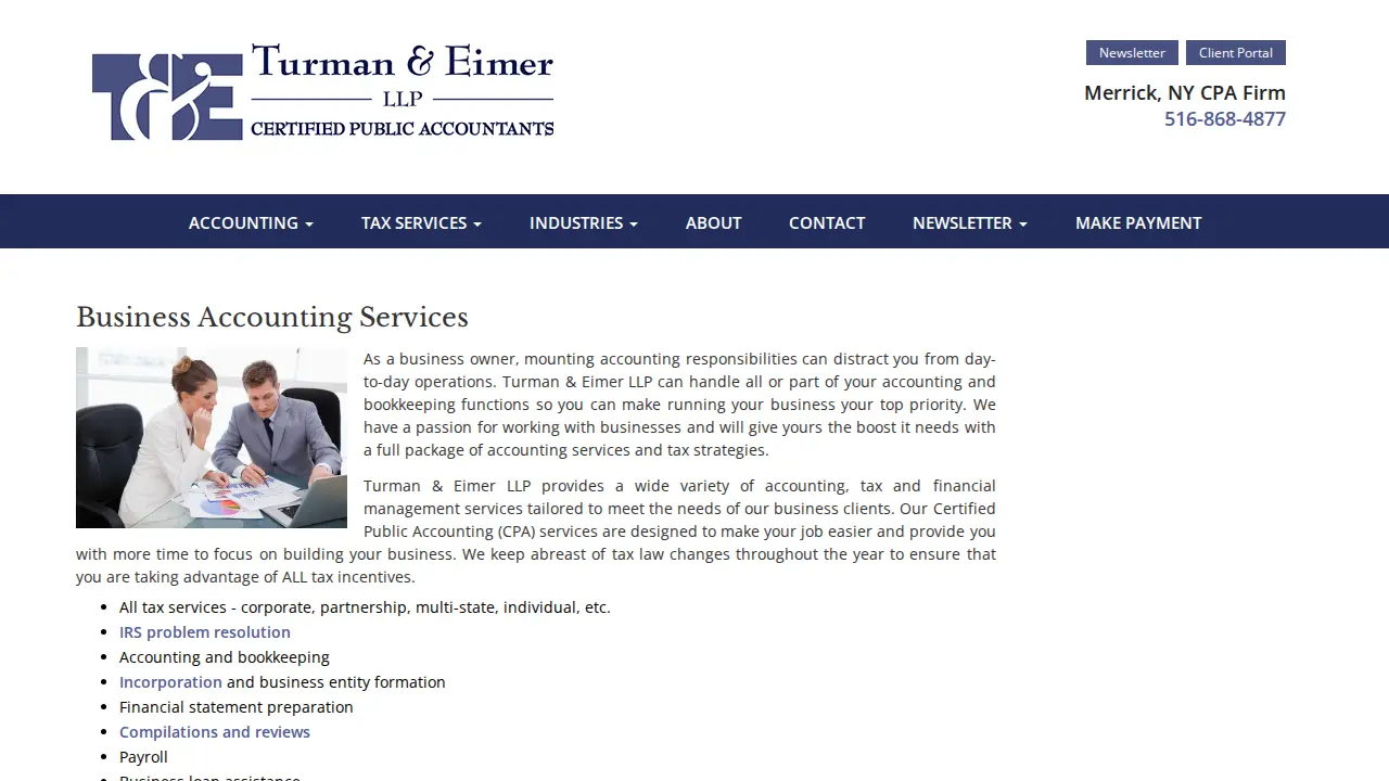 Turman & Eimer, LLP , Certified Public Accountants page