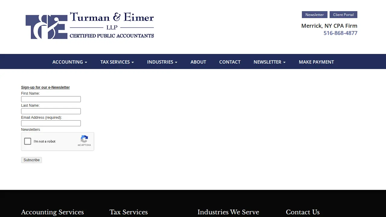 Turman & Eimer, LLP , Certified Public Accountants page