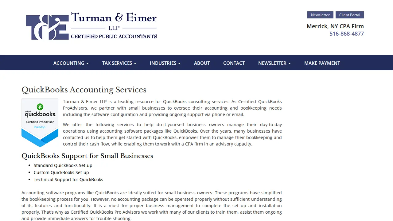 Turman & Eimer, LLP , Certified Public Accountants page