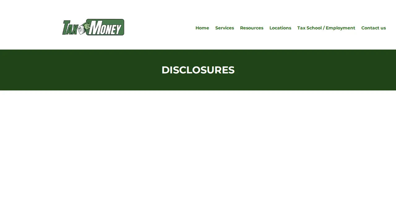 Tax Money Refund page