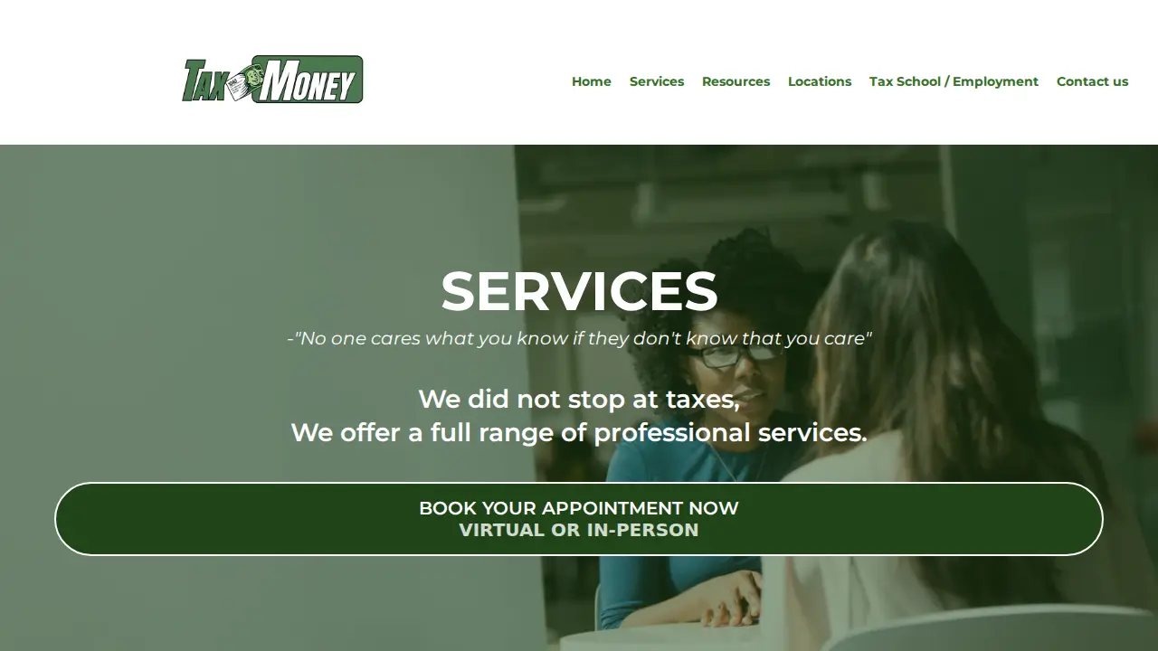 Tax Money Refund page