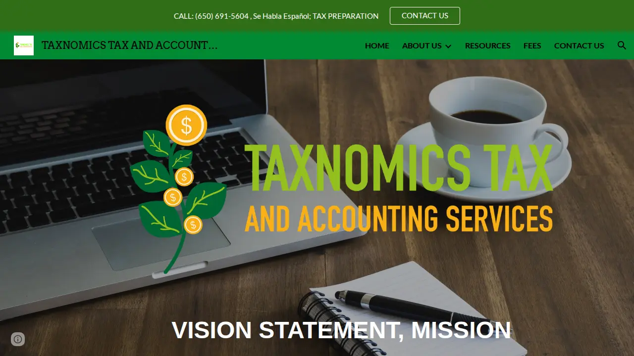 Taxnomics Tax And Accounting Services page
