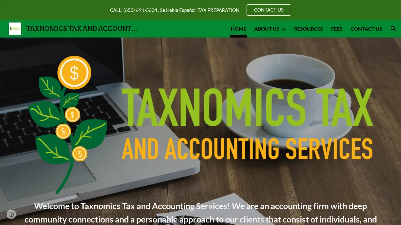 Taxnomics Tax And Accounting Services page