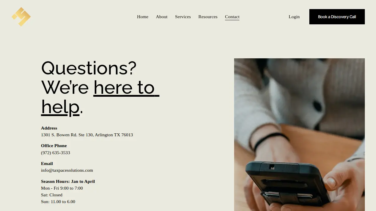 Taxpace Solutions page