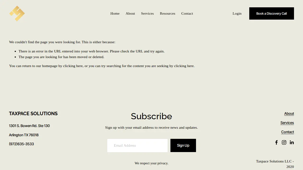 Taxpace Solutions page