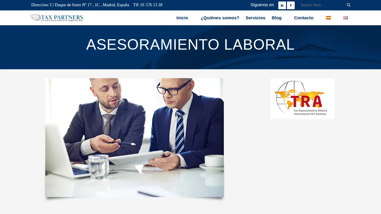 Tax and Financial Services of Compliance S.L. page