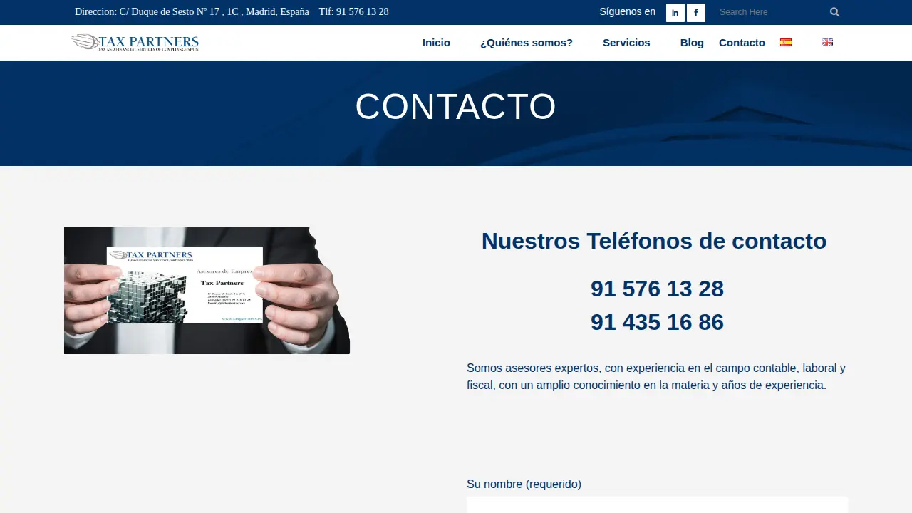 Tax and Financial Services of Compliance S.L. page