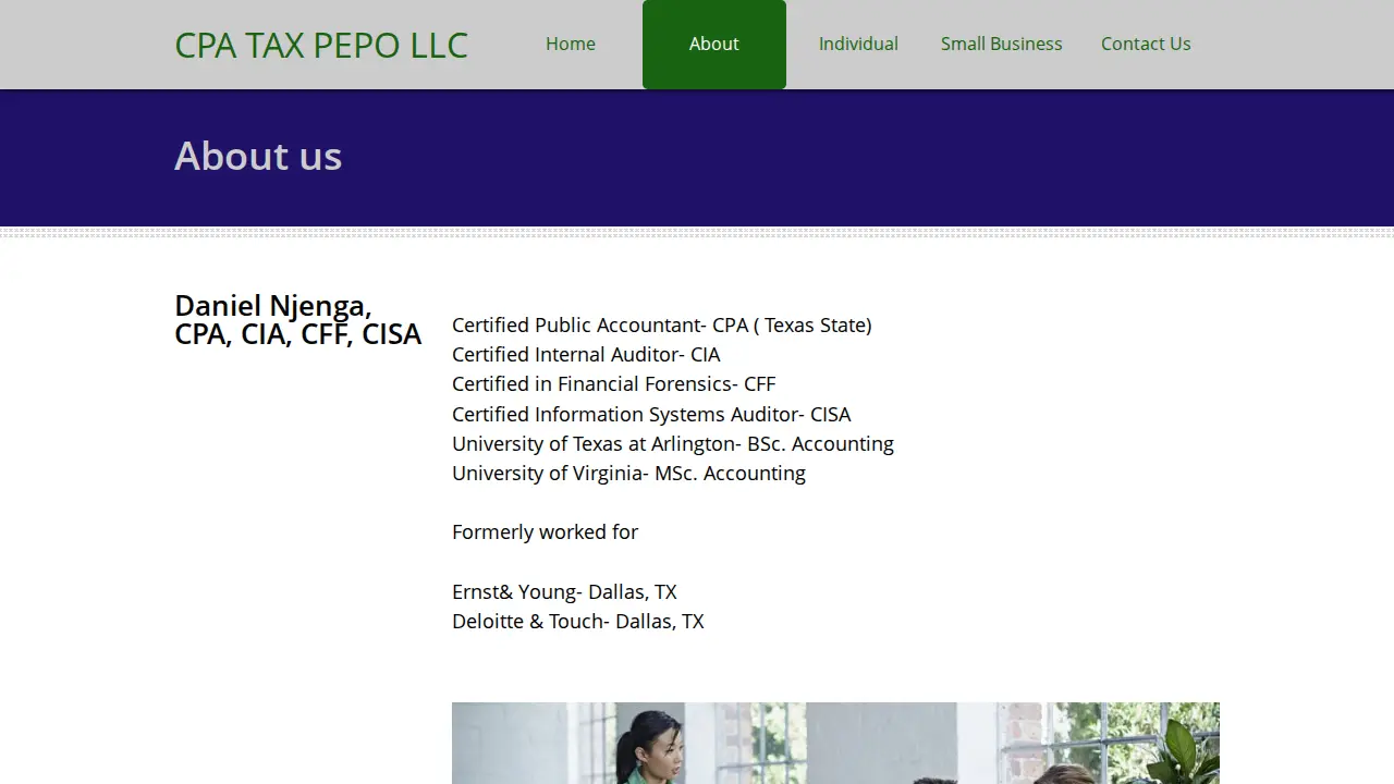 TAX PEPO LLC dba Daniel Njenga CPA page