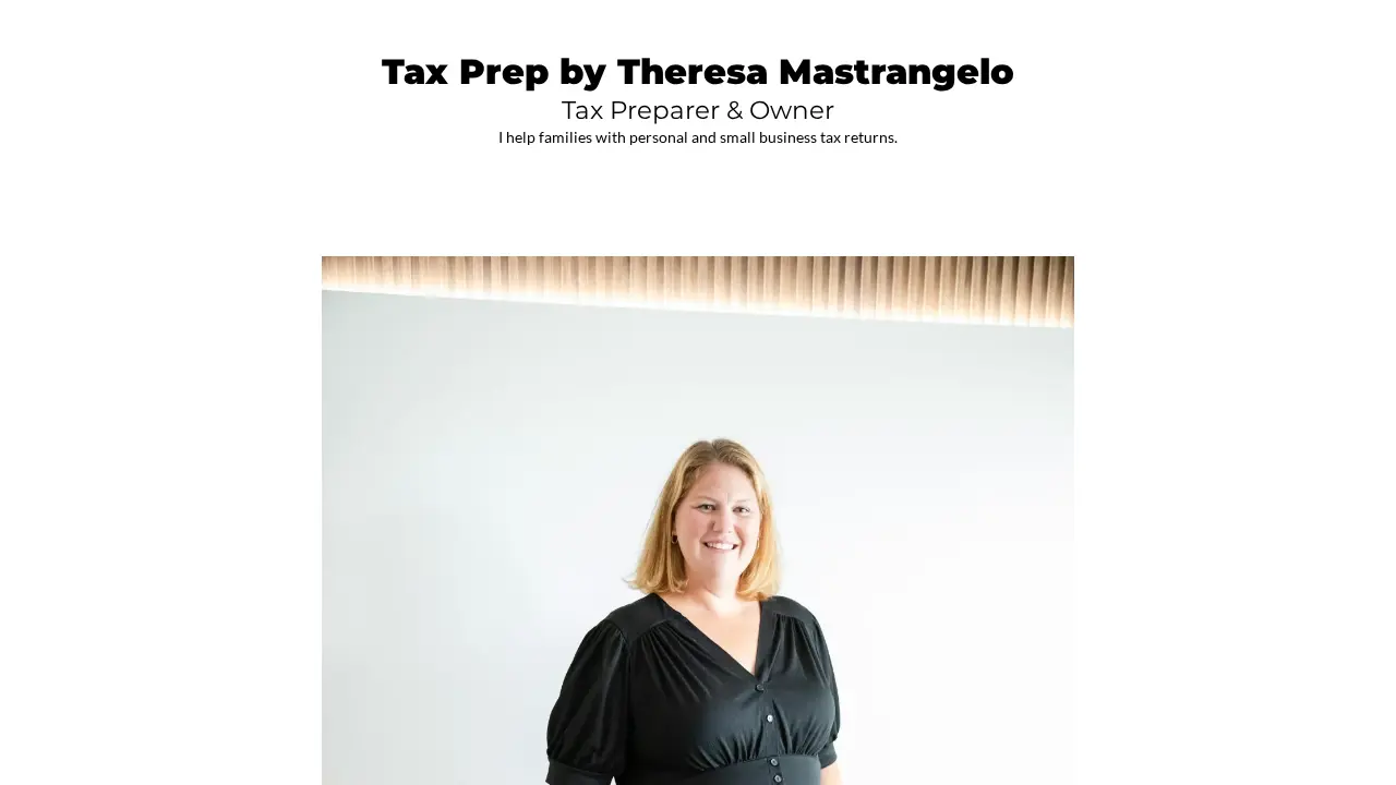 Tax Prep by Theresa Mastrangelo page