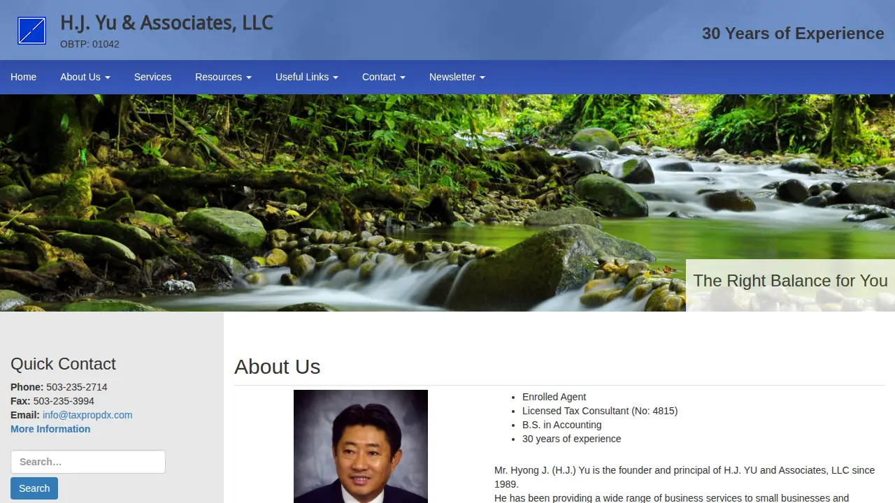 H J Tax Service page