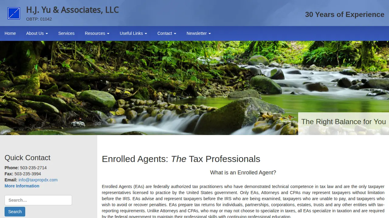 H J Tax Service page