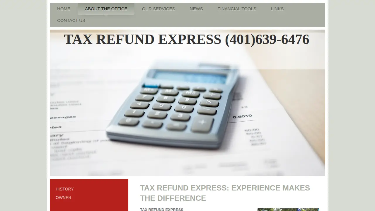 Tax Refund Express page