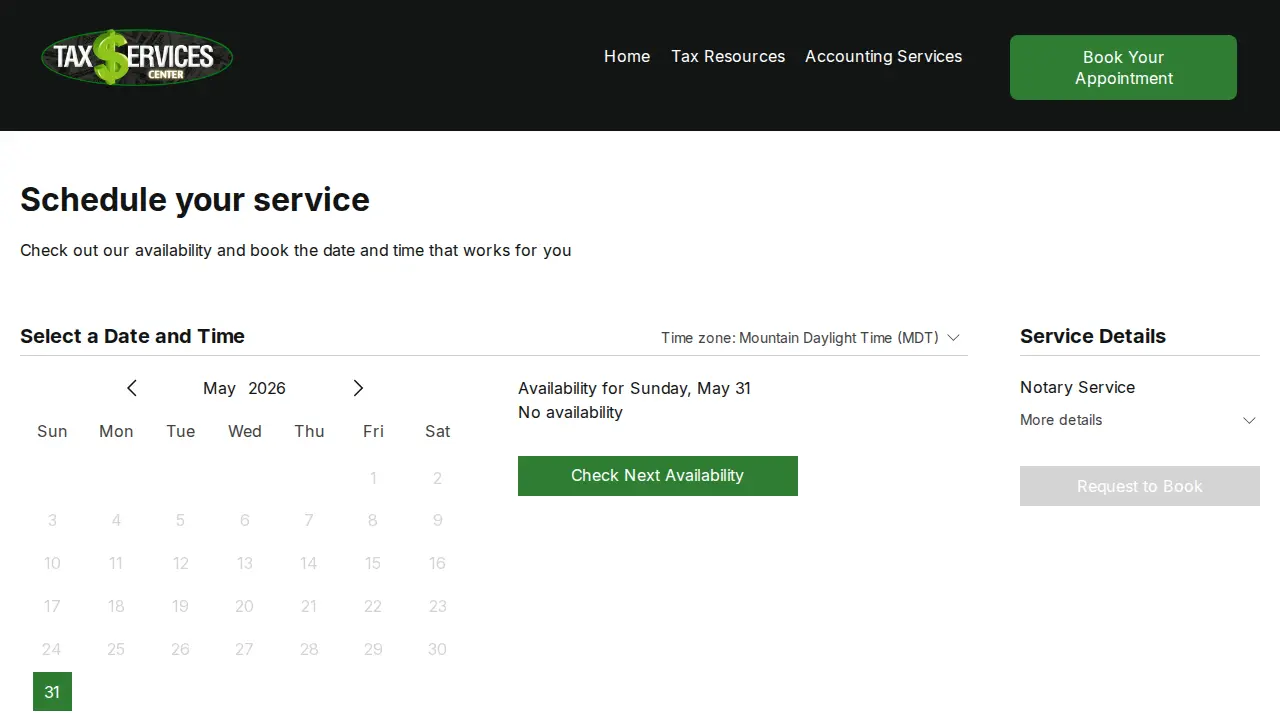 Tax Services Center, LLC page