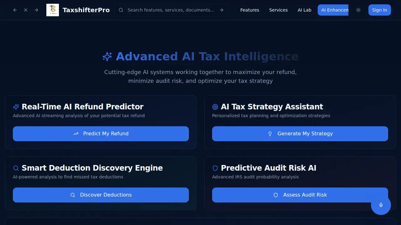Tax Shifter Pro page