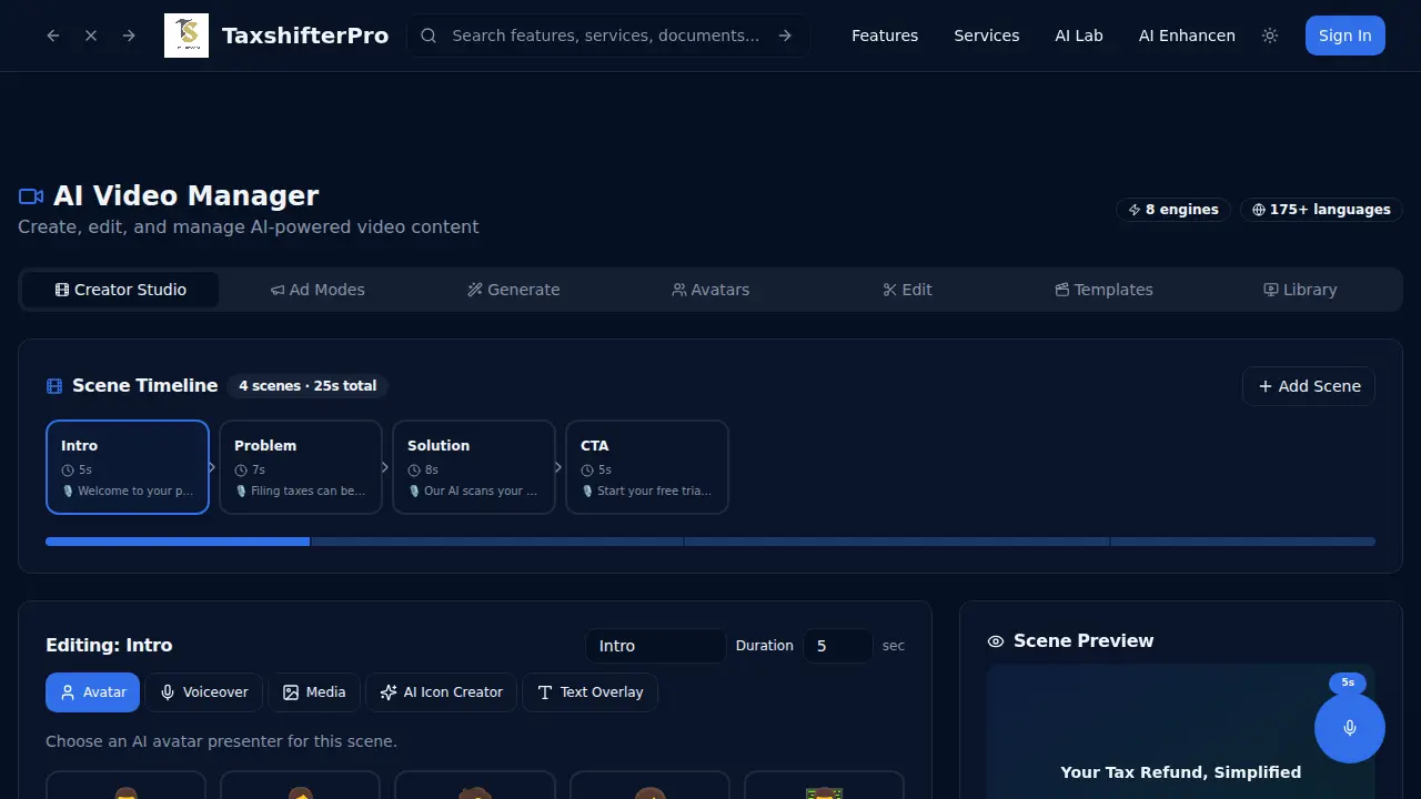 Tax Shifter Pro page